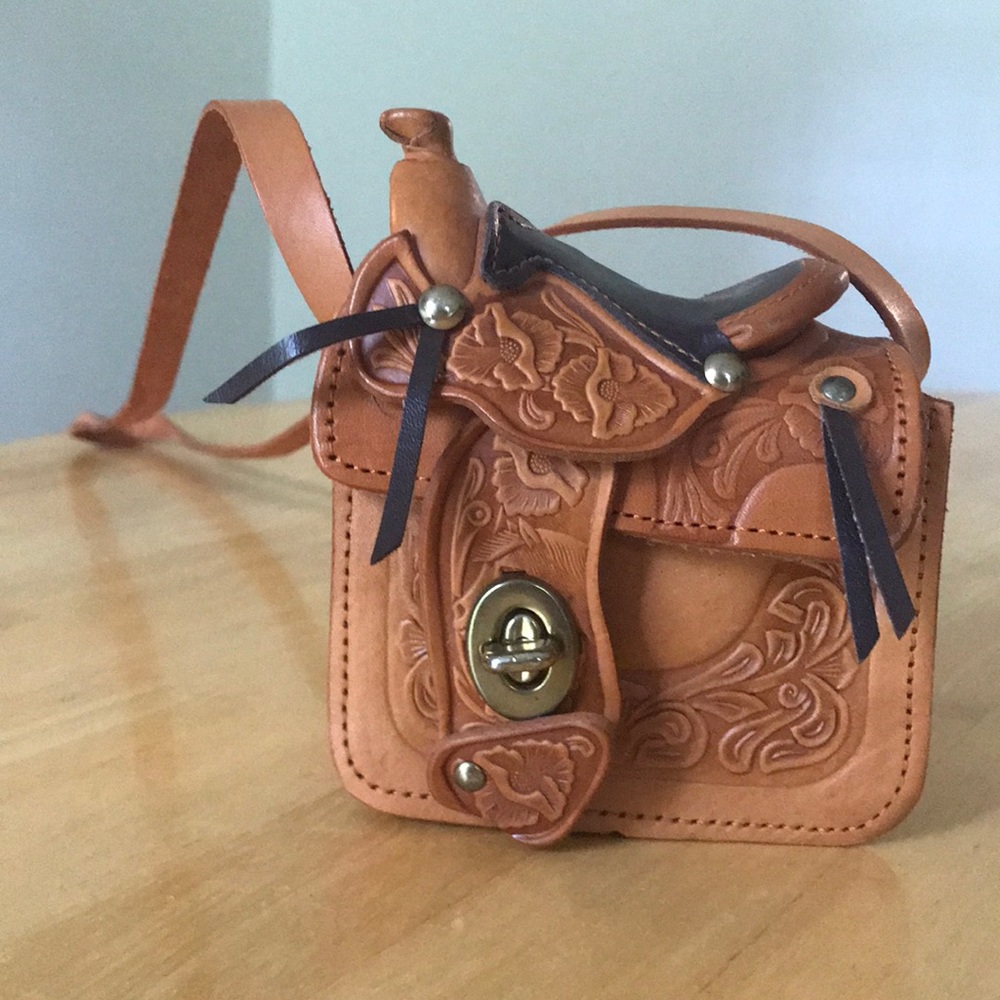 Leather Saddle-Shaped Mini Purse